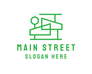 Town - Modern House Outline logo design