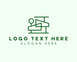 Landscaping - Modern Home Outline logo design