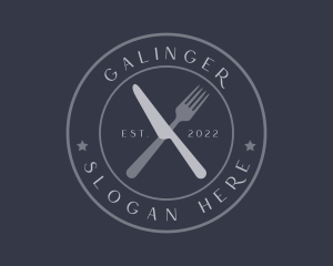 Cutlery - Elegant Retro Restaurant Business logo design