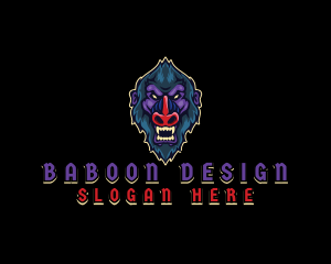 Baboon - Mandrill Baboon Gaming logo design