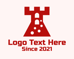 Defense Tower - Red Turret Laboratory logo design