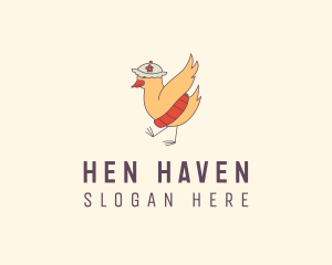 Hen - Wild Chicken Hat logo design