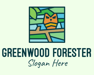 Owl Forest Tree logo design