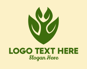 Tea Shop - Green Eco Shield logo design