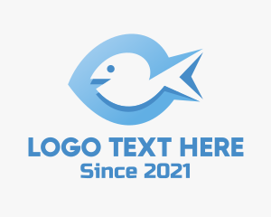 Ocean Fish - Blue Marine Fish logo design