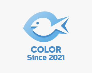 Tilapia - Blue Marine Fish logo design