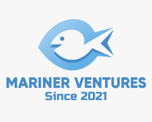 Blue Marine Fish  logo design