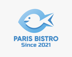 Blue Marine Fish  logo design