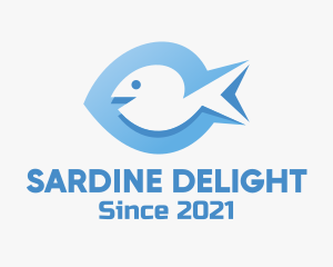 Sardine - Blue Marine Fish logo design