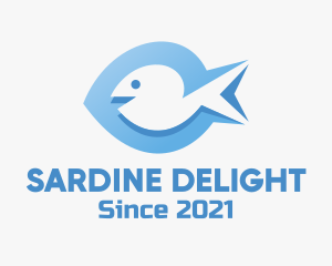 Blue Marine Fish  logo design