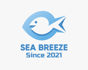 Blue Marine Fish  logo design