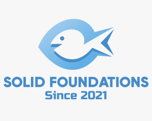 Fishport - Blue Marine Fish logo design