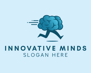 Genius - Running Brain Learning logo design