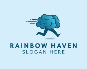 Running Brain Learning logo design