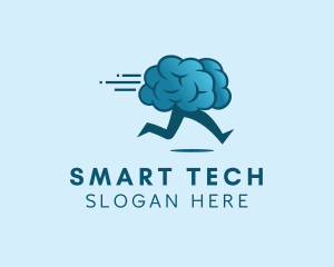 Smart - Running Brain Learning logo design
