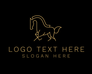 Gold - Minimalist Bronco Horse logo design