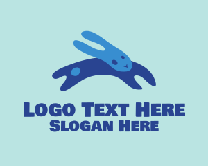 Blue - Abstract Blue Bunny logo design