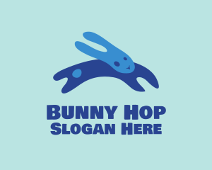 Abstract Blue Bunny logo design