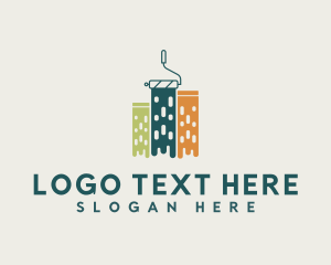 City - Roller Paint Building logo design