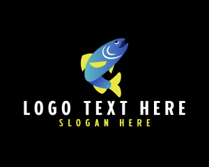 Fisherman - Smiley Trout Fish logo design