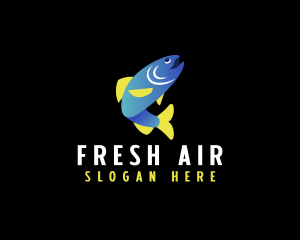 Smiley Trout Fish logo design