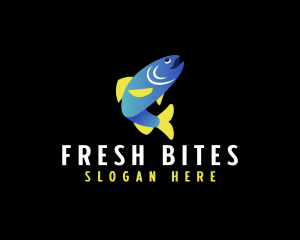 Deli - Smiley Trout Fish logo design