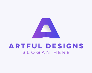 Furniture Lamp Letter A logo design