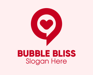 Love Chat Bubble  logo design