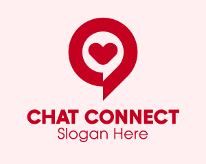 Chatting - Love Chat Bubble logo design