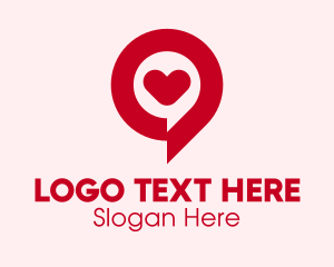 Exclamation - Love Chat Bubble logo design