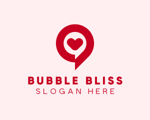 Love Chat Bubble  logo design