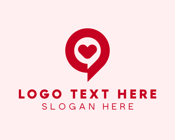 Telehealth - Love Chat Bubble logo design