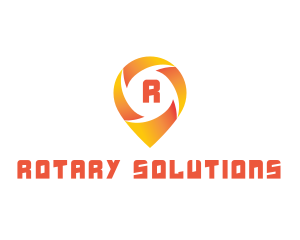 Rotary - Solar Location Pin logo design