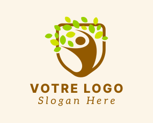 Nature Human Leaf Shield Logo