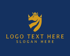 Luxury - Horse Crown Shield logo design