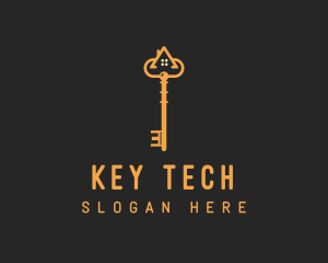 Orange House Key logo design