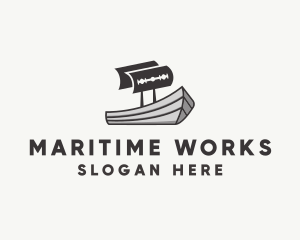 Maritime Razor Ship logo design