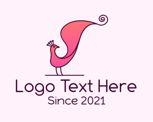 Animal - Pink Stylish Peacock logo design