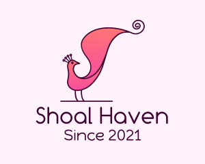 Pink Stylish Peacock logo design