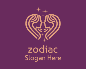 Celestial Gemini Zodiac logo design