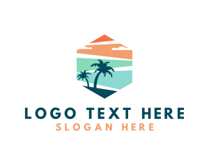 Seaside - Hexagon Beach Resort logo design