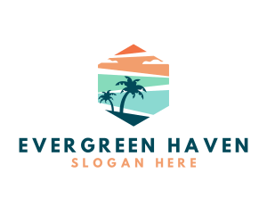 Trees - Hexagon Beach Resort logo design