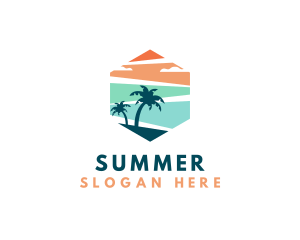 Hexagon Beach Resort logo design