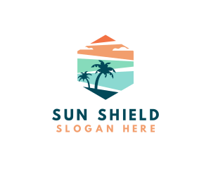 Hexagon Beach Resort logo design