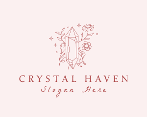 Ornamental Floral Crystal logo design