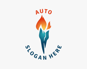 Heating Cooling Torch Logo