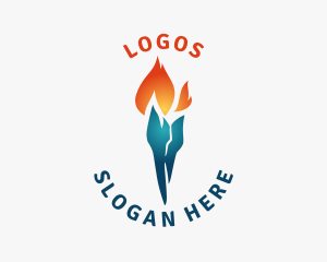 Heating - Heating Cooling Torch logo design