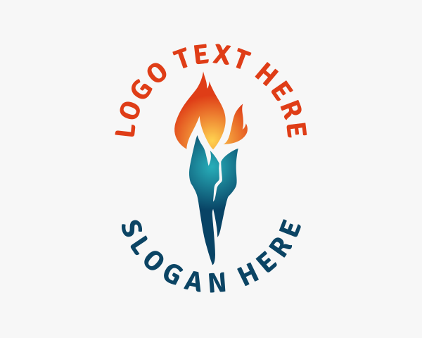 Sustainable - Heating Cooling Torch logo design