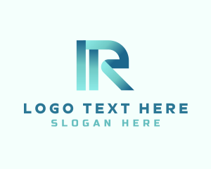 Gradient - Digital Ribbon Letter R logo design