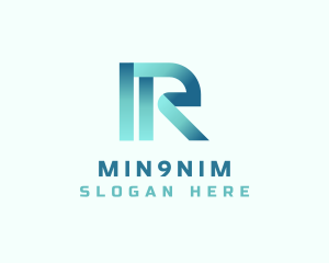 Firm - Digital Ribbon Letter R logo design
